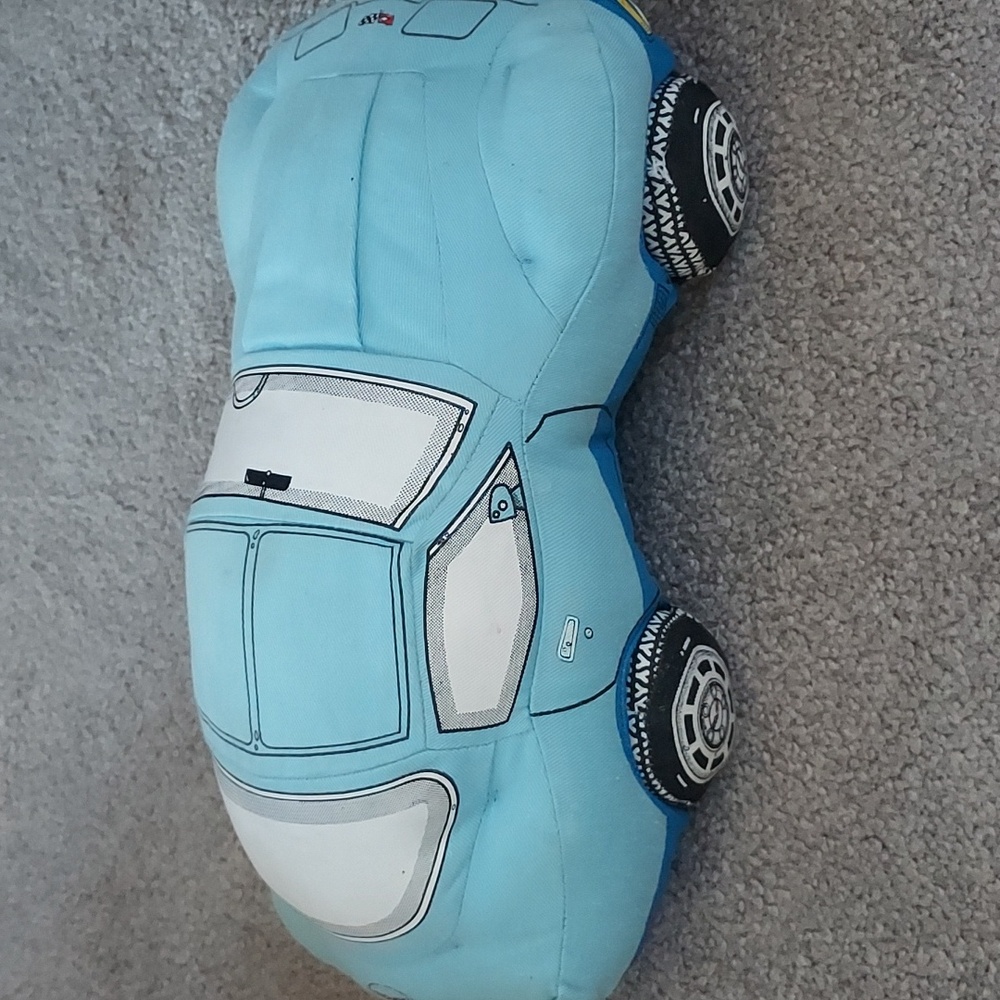 RARE, DREAMWHEELS, Blue Corvette Shaped Pillow  1985. Carol Camburn